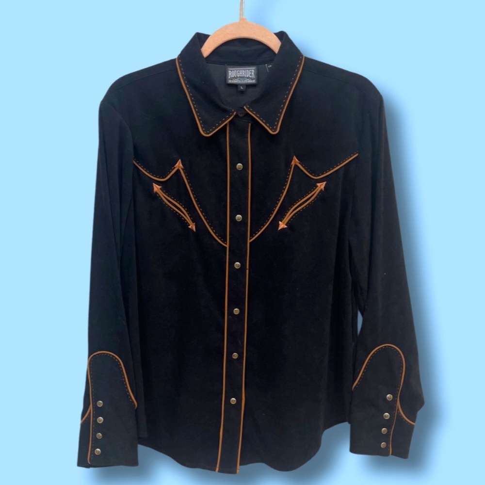 Roughrider 
Size: large
Suede cowboy button up with tags still attached!